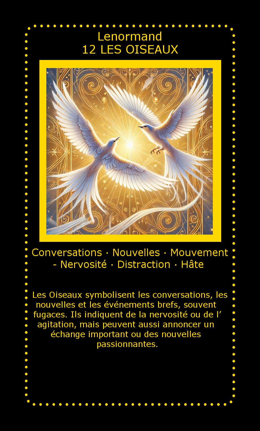 Carte Lenormand Les Oiseaux