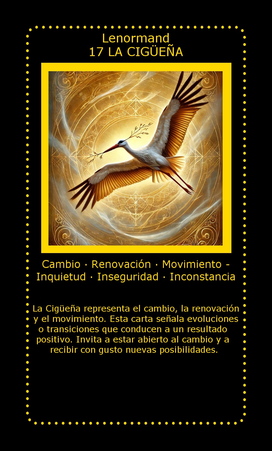Carta Lenormand La Cigüeña