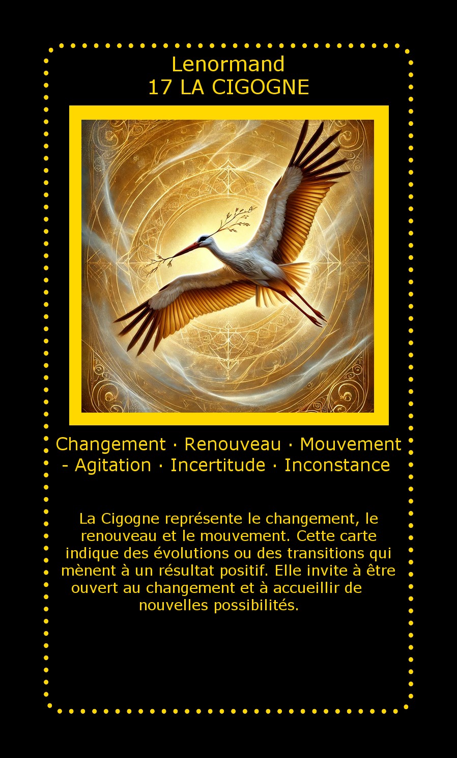 Carte Lenormand La Cigogne