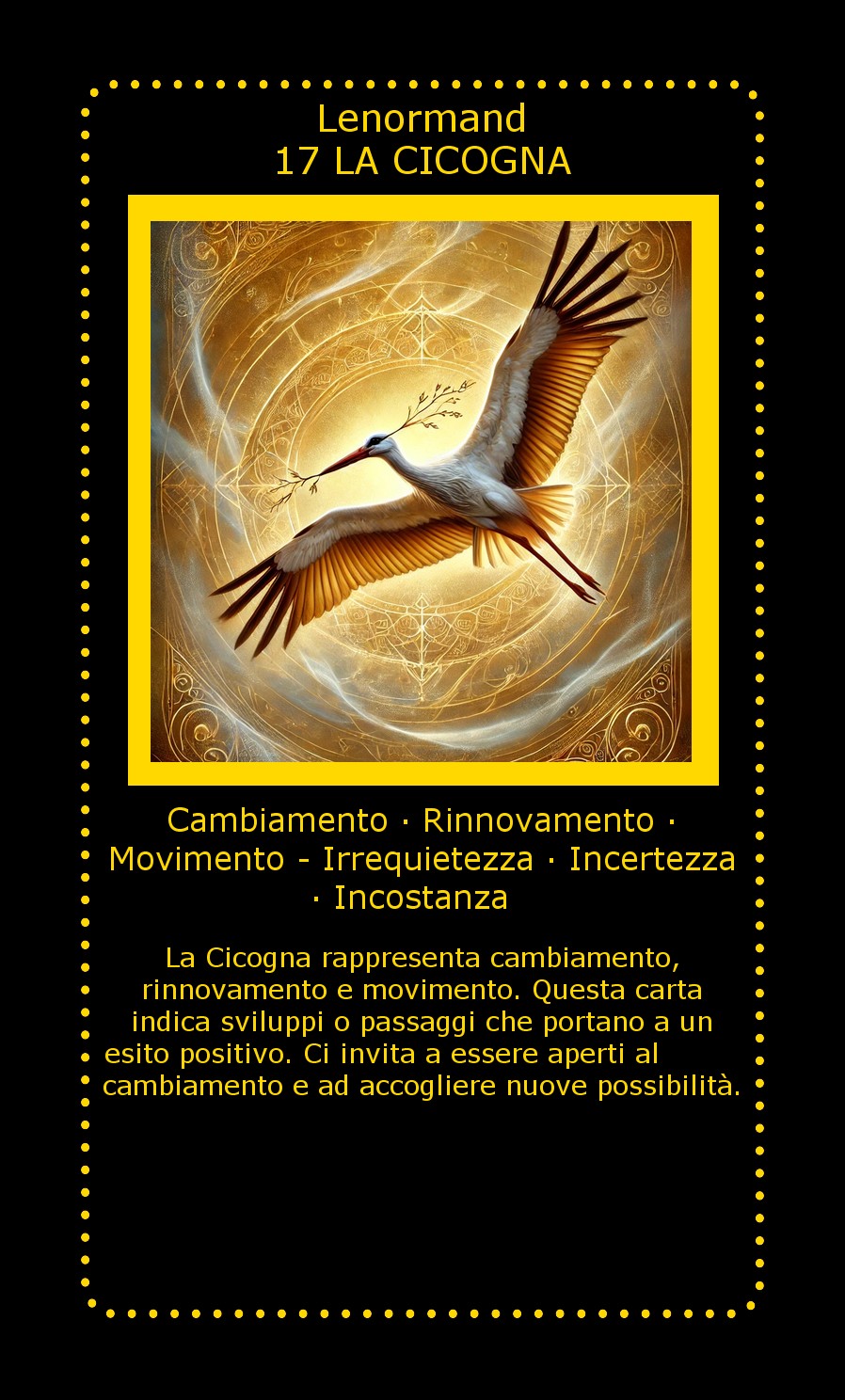 Carta Lenormand La Cicogna