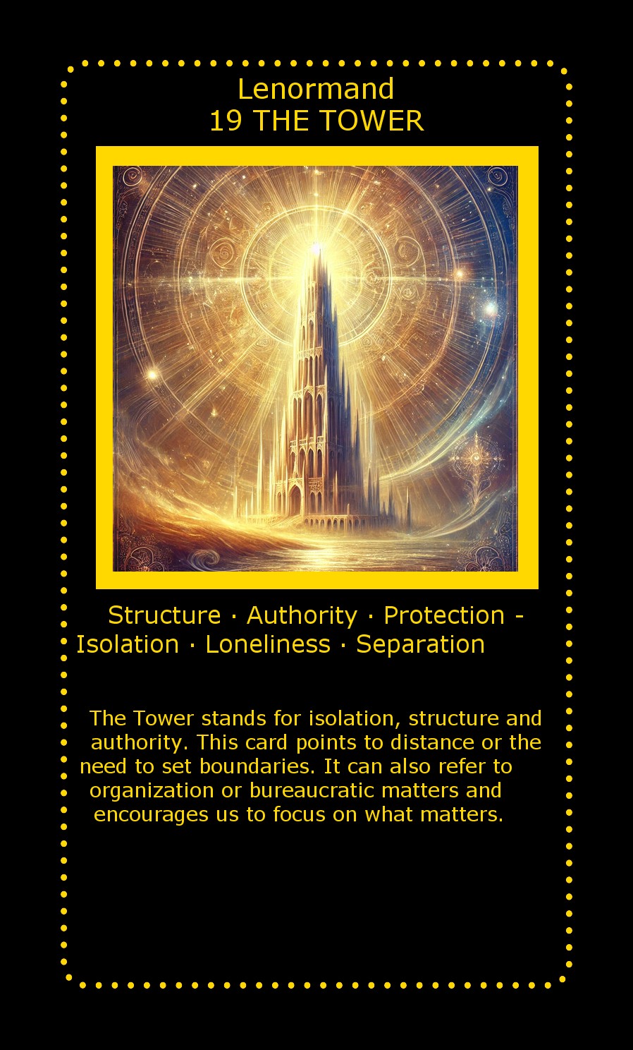 Lenormand card The Tower