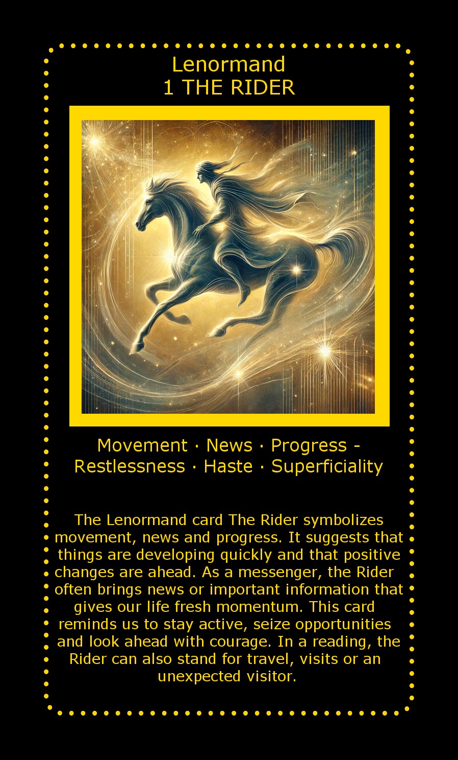 Lenormand card The Rider