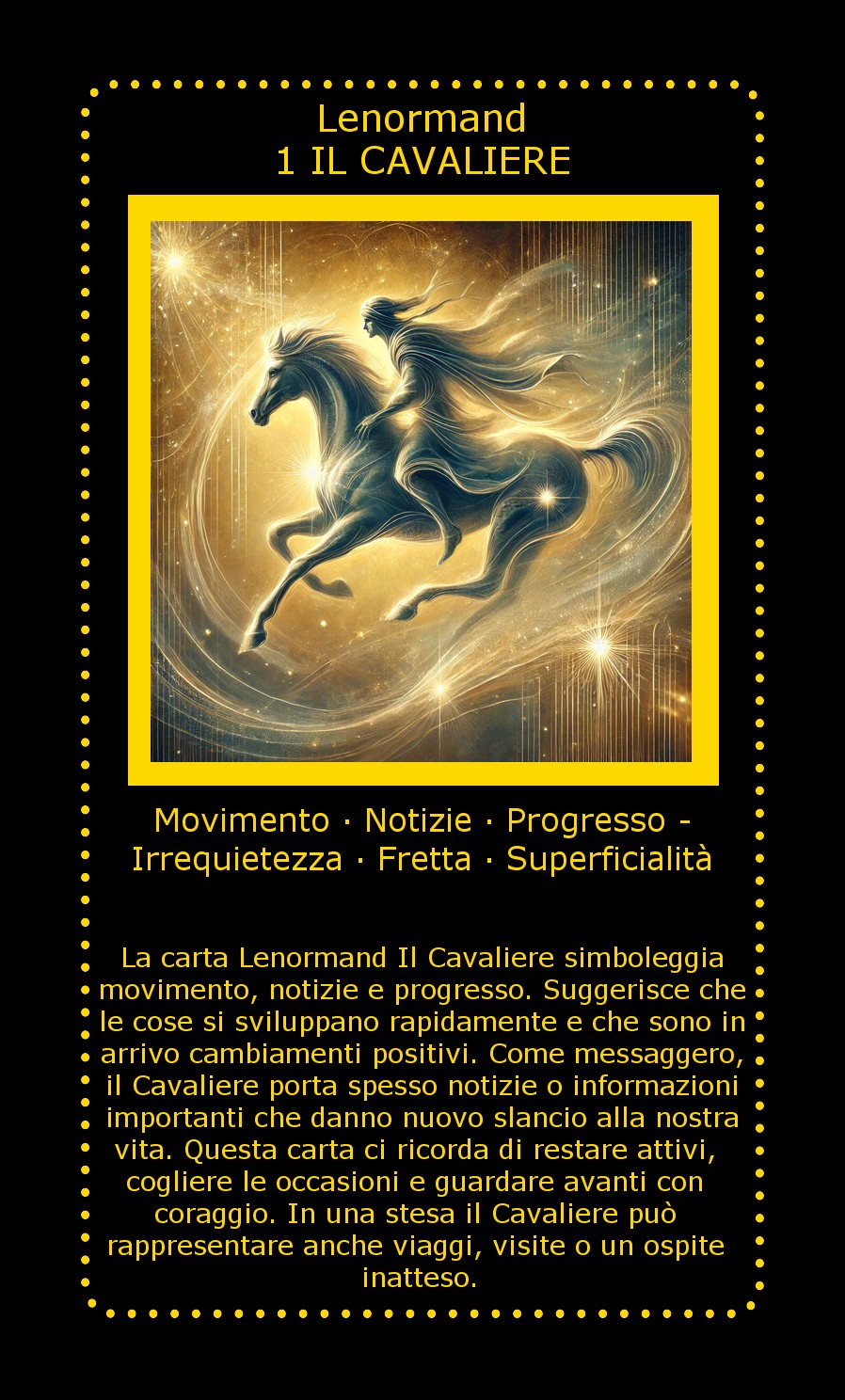 Carta Lenormand Il Cavaliere