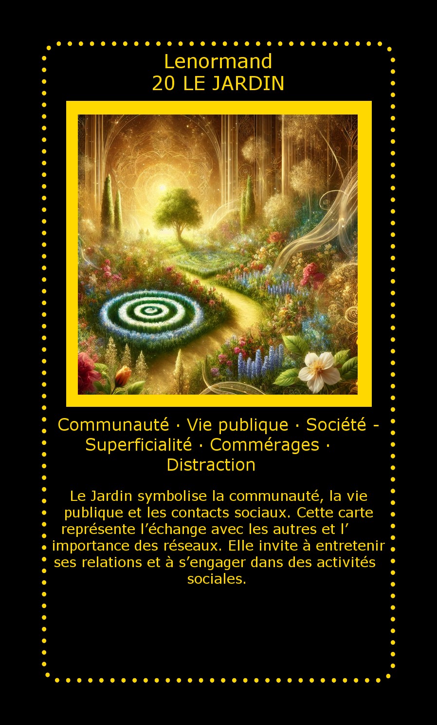 Carte Lenormand Le Jardin