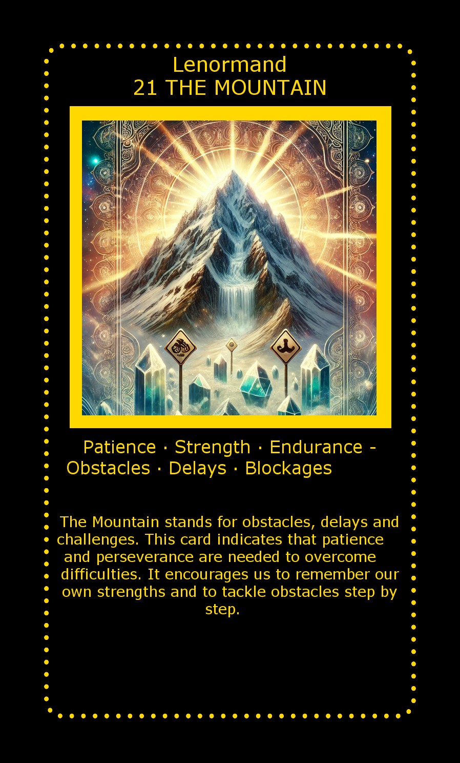 Lenormand card The Mountain