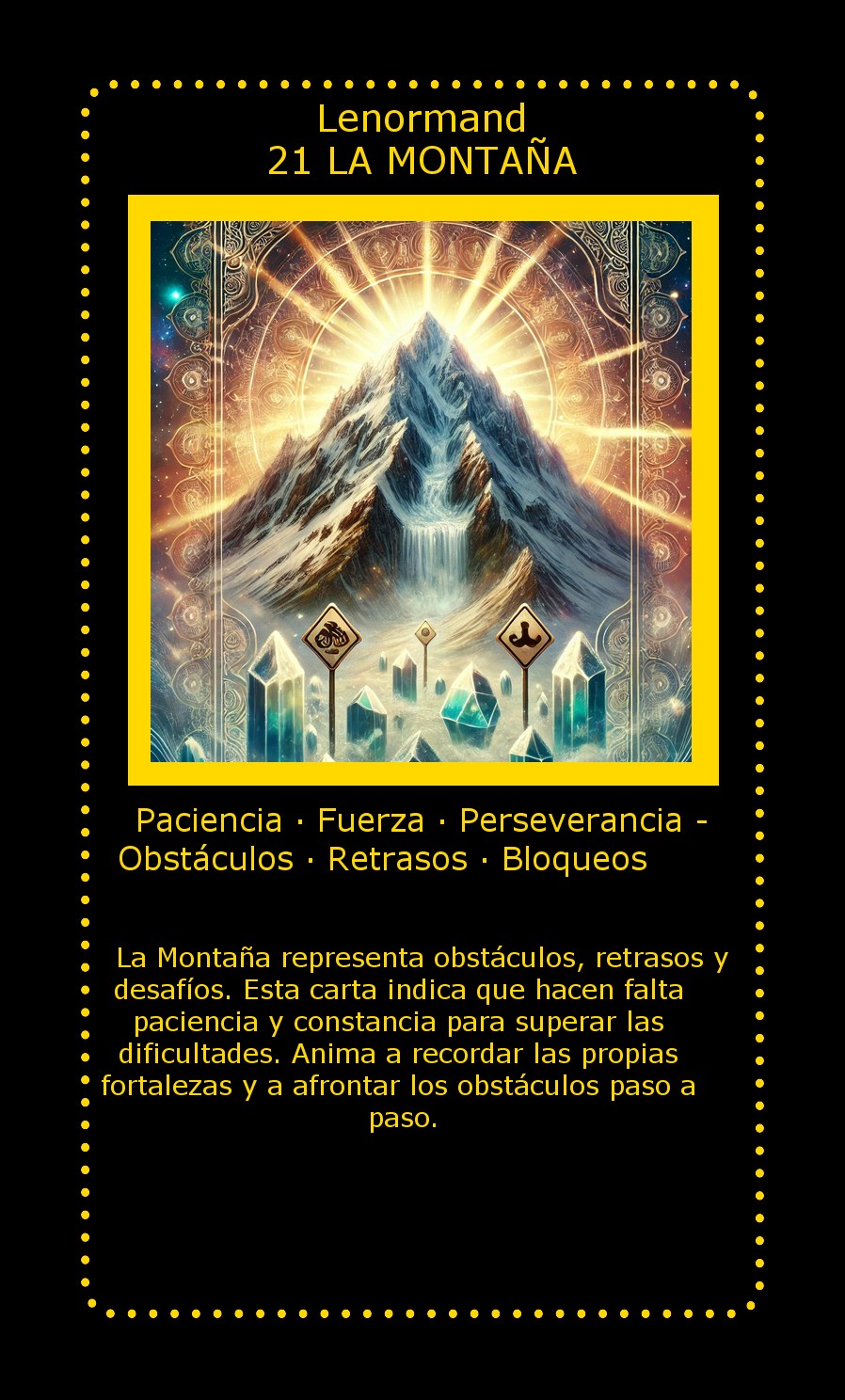 Carta Lenormand La Montaña