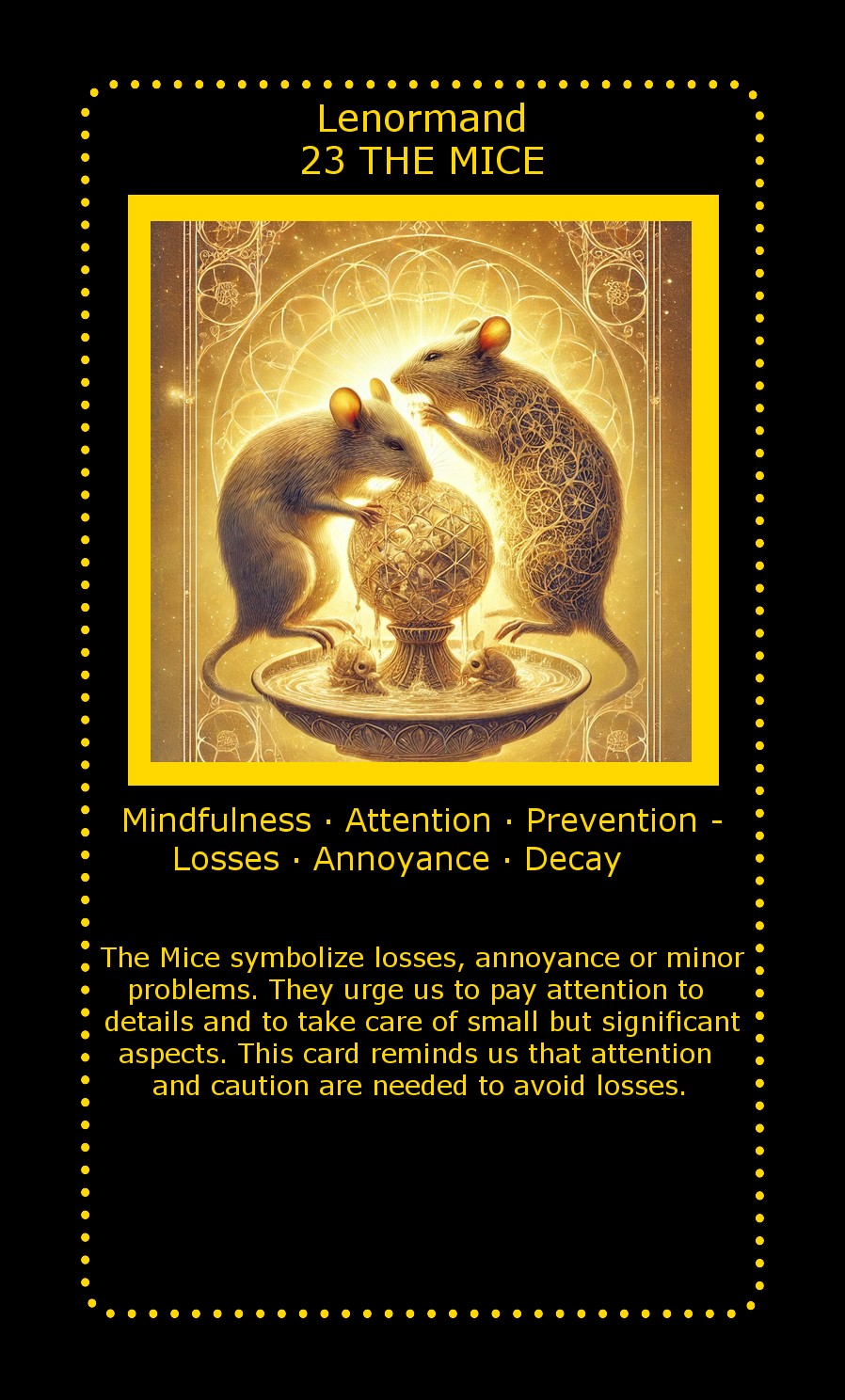 Lenormand card The Mice