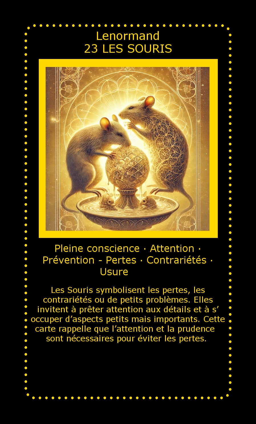 Carte Lenormand Les Souris