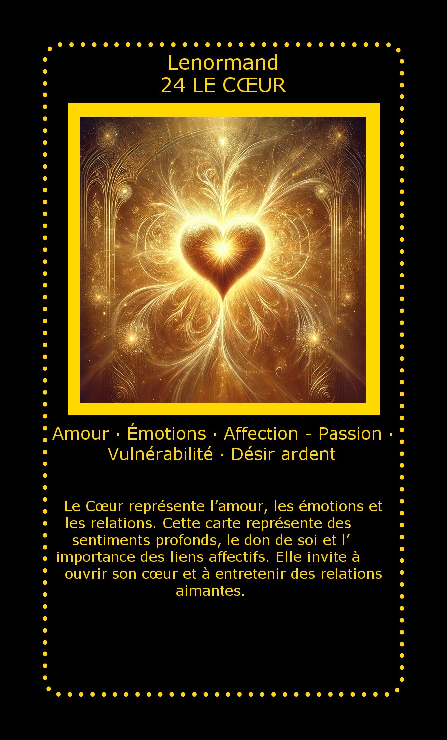 Carte Lenormand Le Cœur