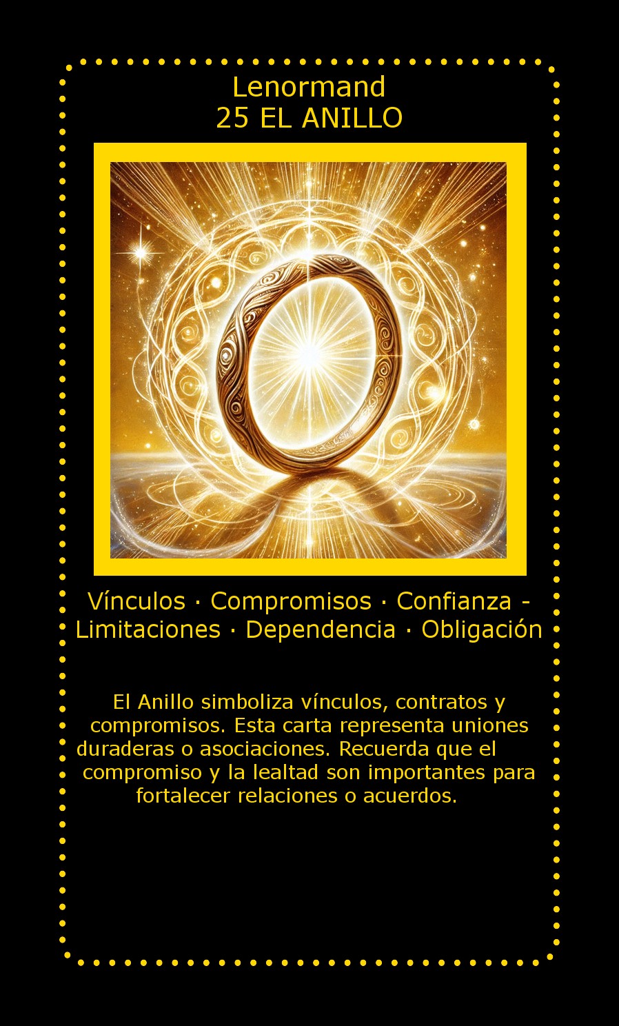 Carta Lenormand El Anillo