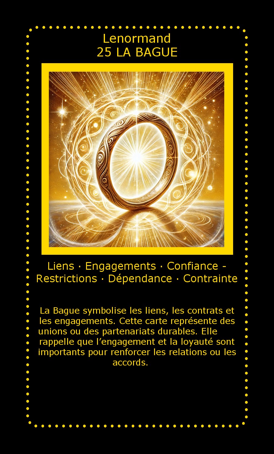 Carte Lenormand La Bague