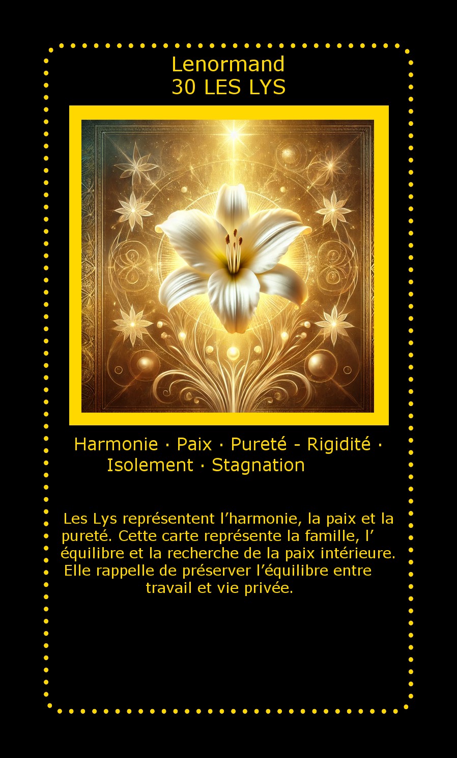 Carte Lenormand Les Lys