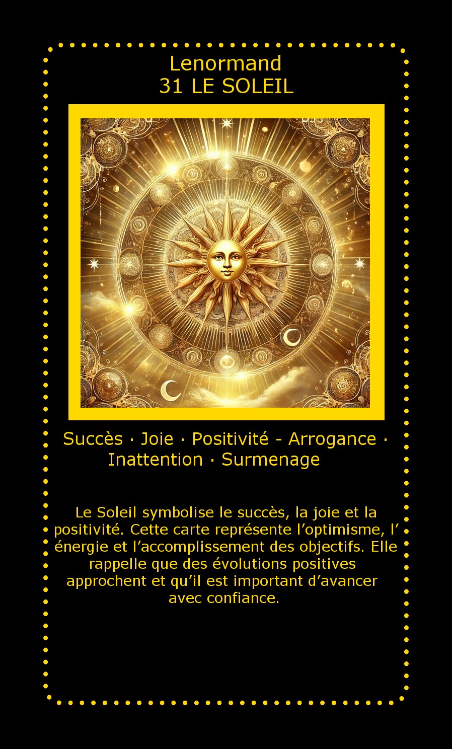 Carte Lenormand Le Soleil
