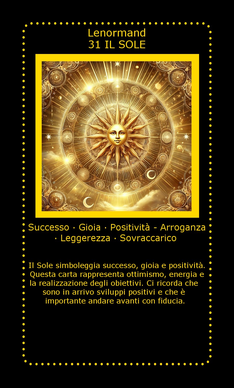 Carta Lenormand Il Sole