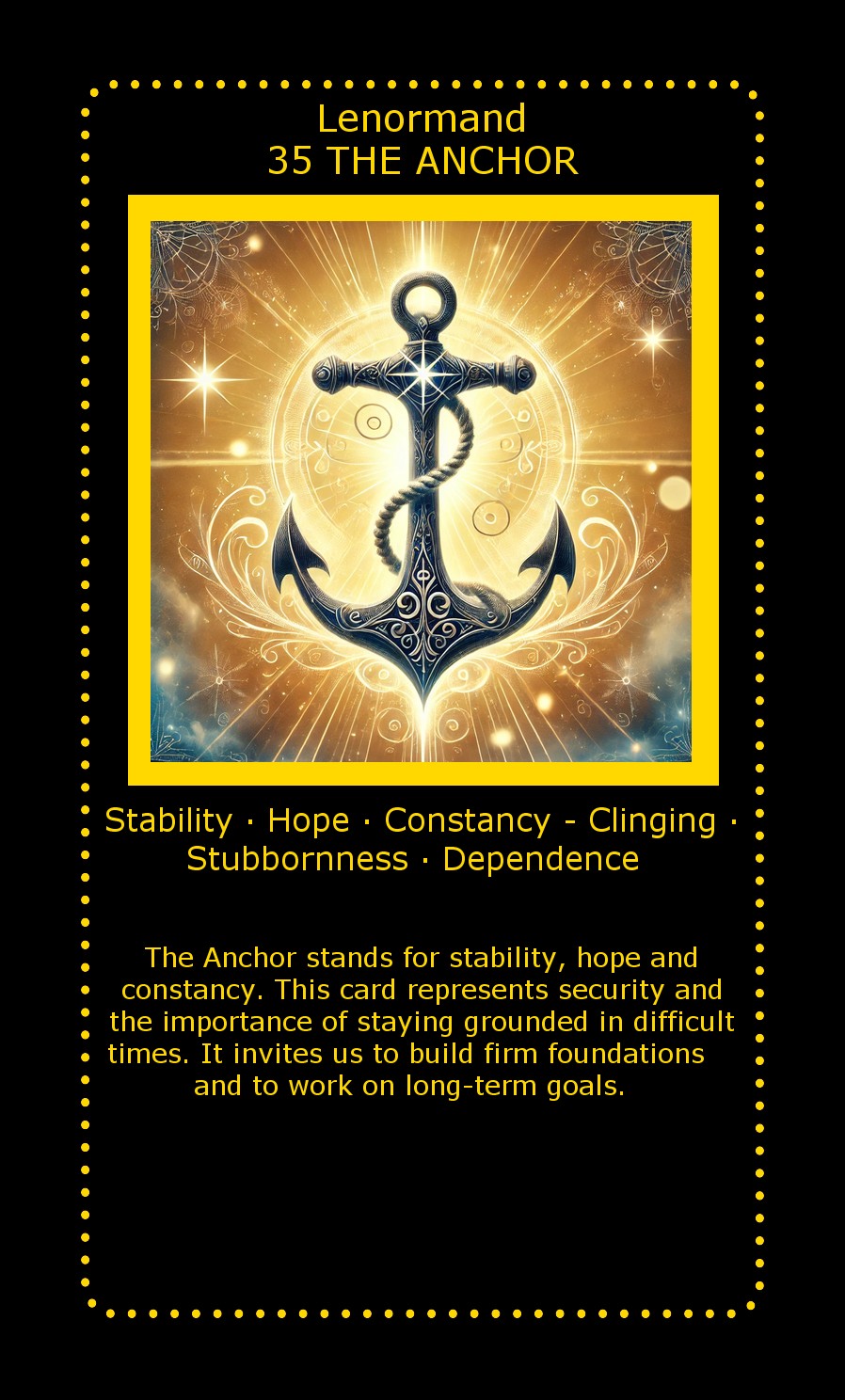 Lenormand card The Anchor
