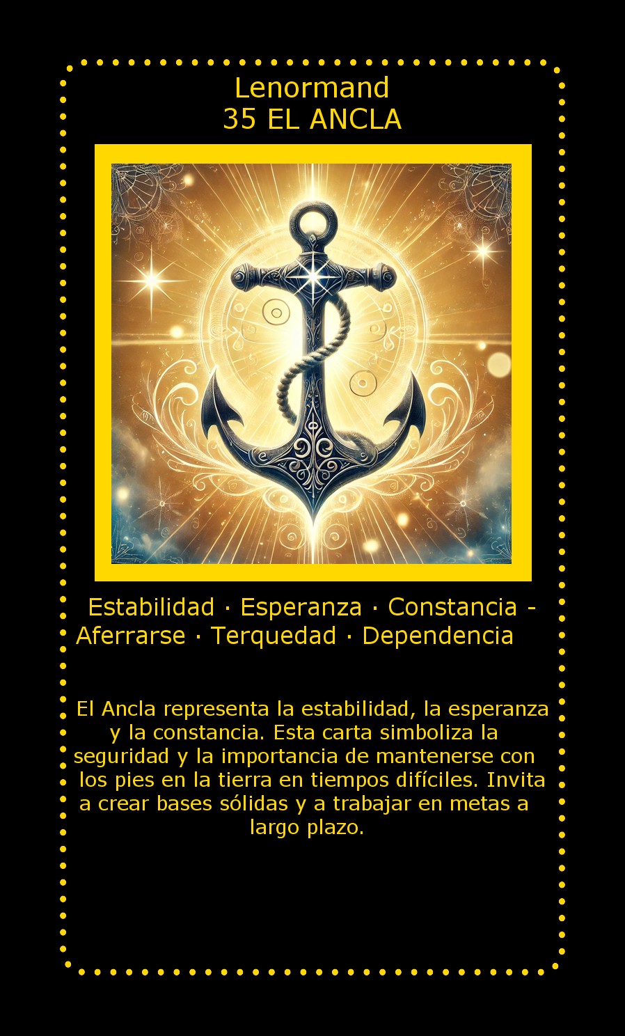 Carta Lenormand El Ancla