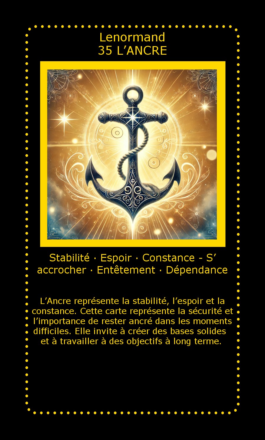 Carte Lenormand L’Ancre