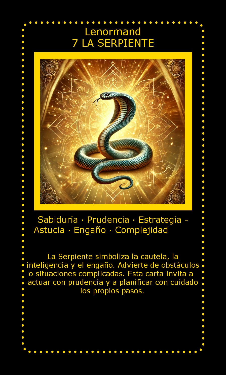 Carta Lenormand La Serpiente