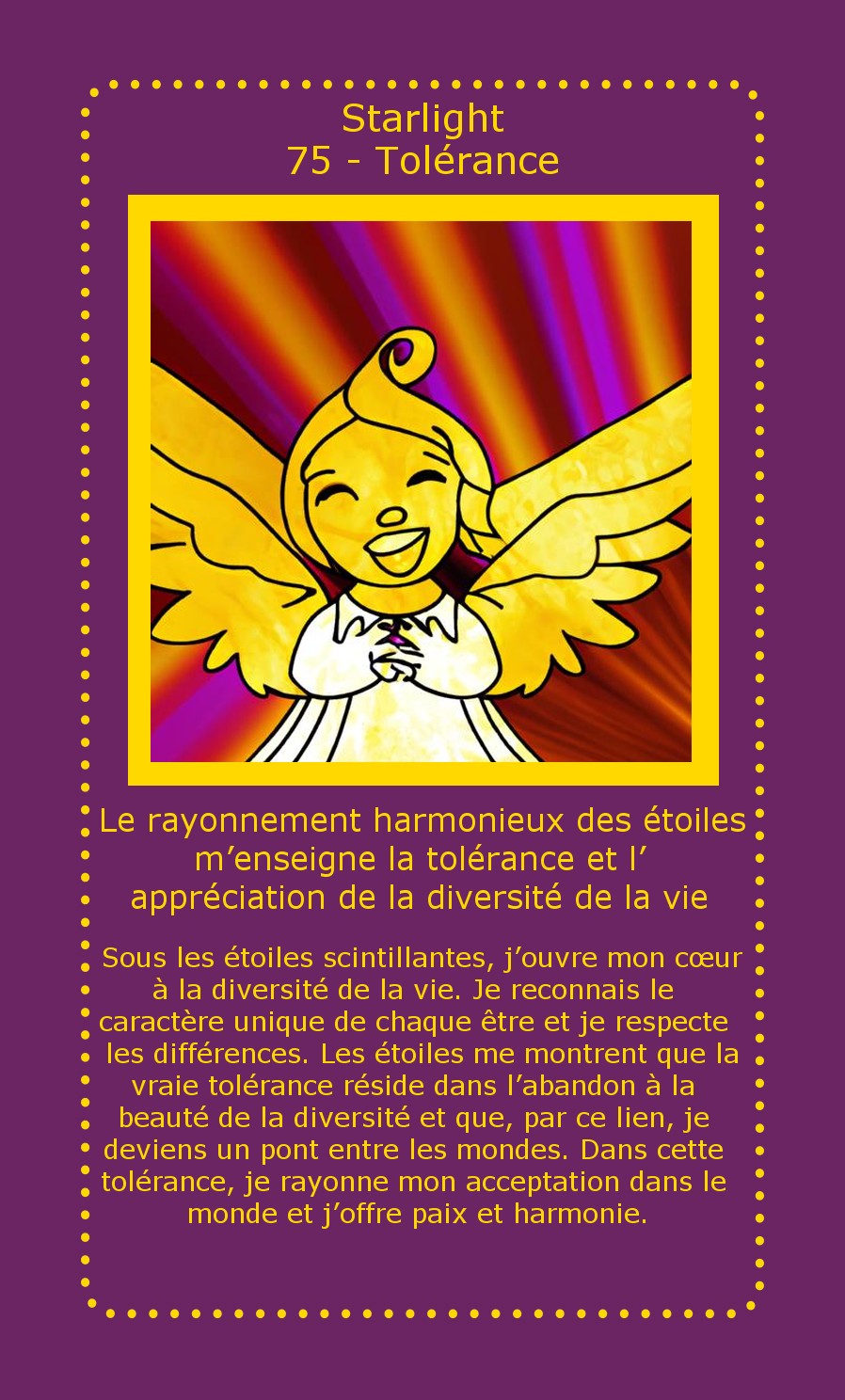 Carte Starlight Tolérance